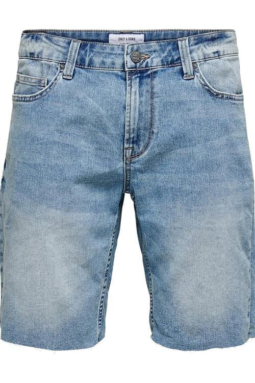 Denim Shorts - Lyseblå - Herre - 31 - Only & Sons