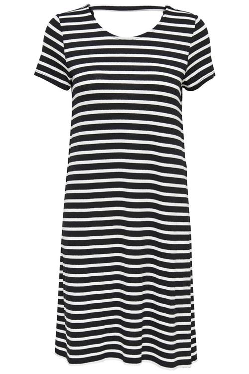 Løs kjole med rygdetaljer - Sort cloud dancer - Dame - XL - ONLY