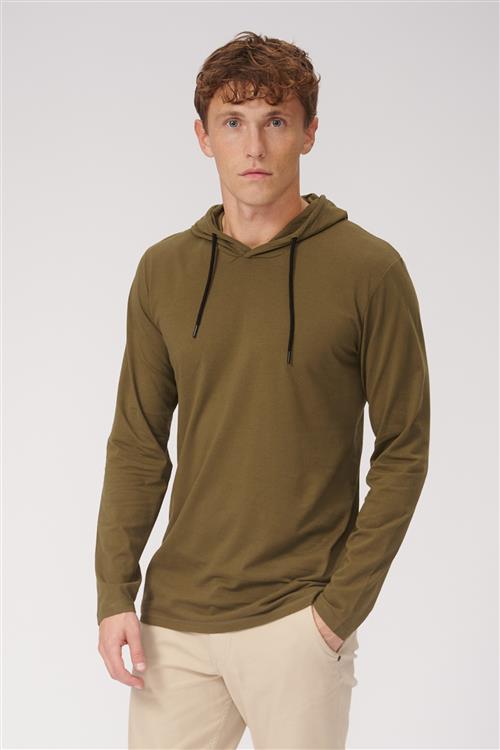 Light hoodie - Oliven - Herre - L - TeeShoppen