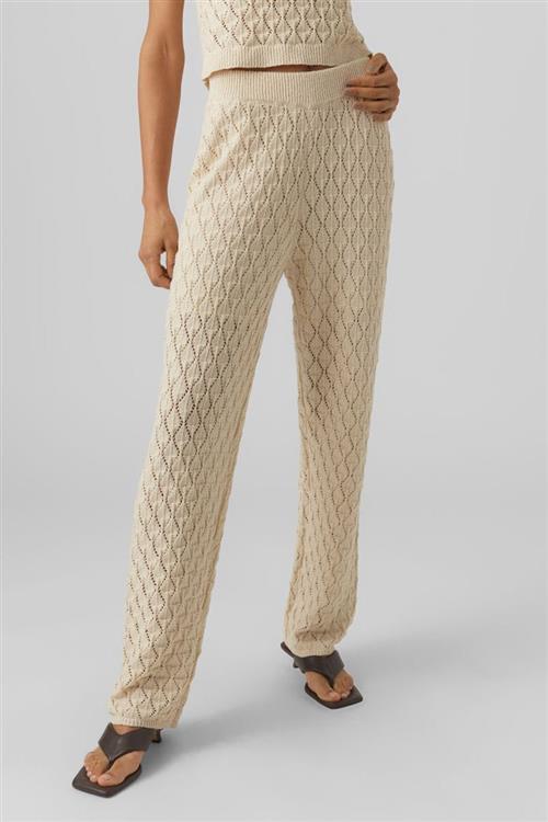 Evelyn High-Waist Crochet Pants - Birch - L - Vero Moda