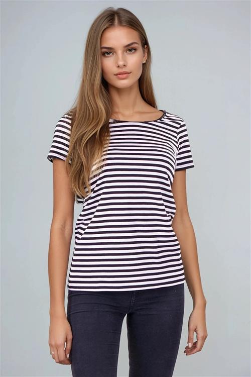 Nørregade T-shirt - Sort-Hvid - Dame - L - TeeShoppen