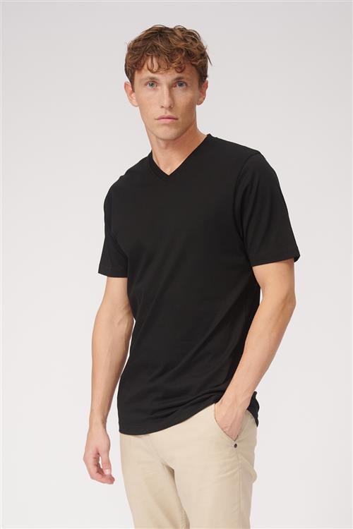 Basic V-neck t-shirt - Sort - Herre - S - TeeShoppen