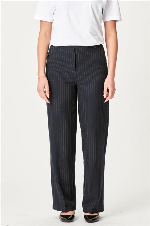 Klassiske Habitbukser - Navy Pinstripe - S - TeeShoppen