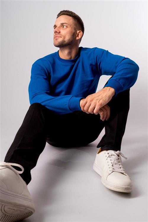 Basic Crewneck - Swedish Blå - Herre - 3XL - TeeShoppen