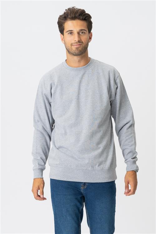Basic Crewneck - Grå - Herre - M - TeeShoppen