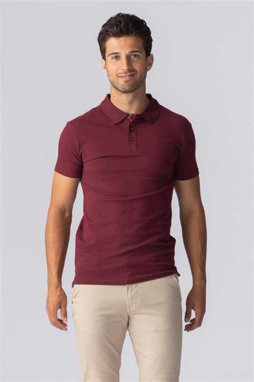 Muscle Polo Shirt - Bordeaux - Herre - 3XL - TeeShoppen