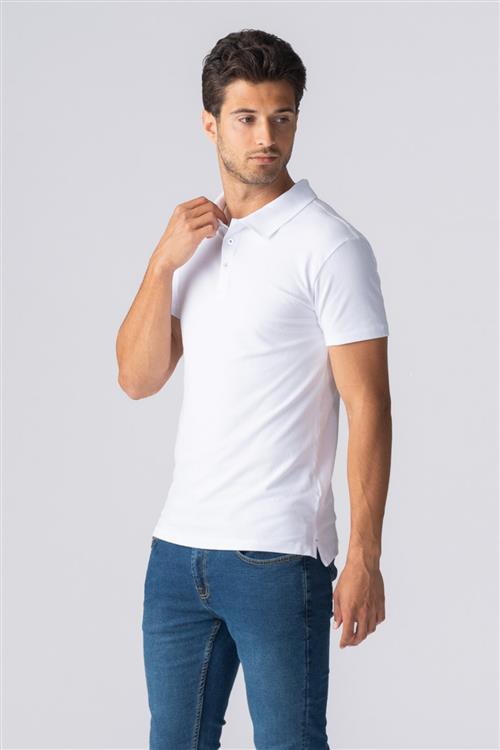Muscle Polo Shirt - Hvid - Herre - 2XL - TeeShoppen