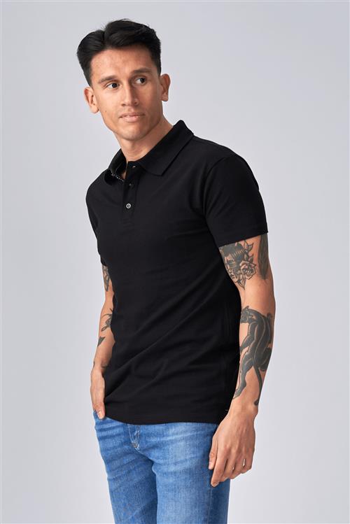 Muscle Polo Shirt - Sort - Herre - M - TeeShoppen