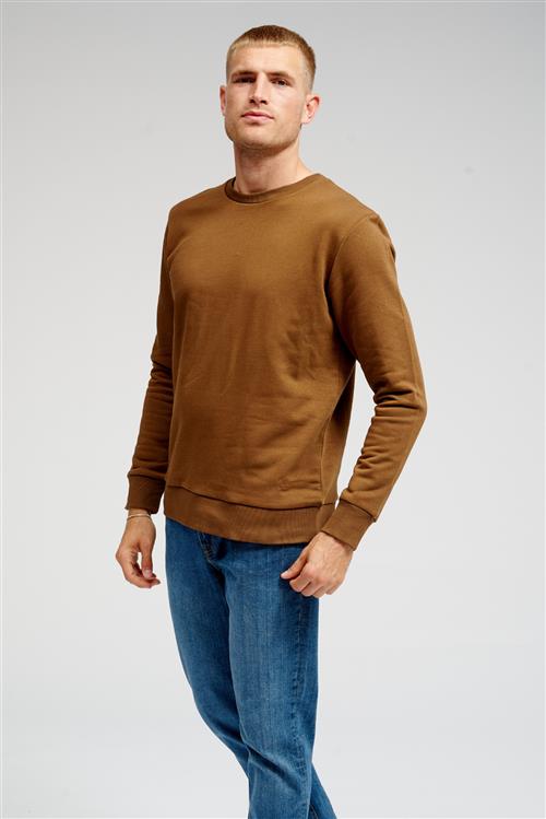 Basic Crewneck Sweat - Brun - Herre - S - TeeShoppen
