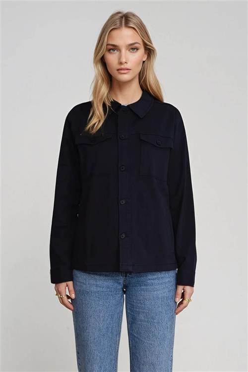 Twill Overshirt - Navy - L - TeeShoppen