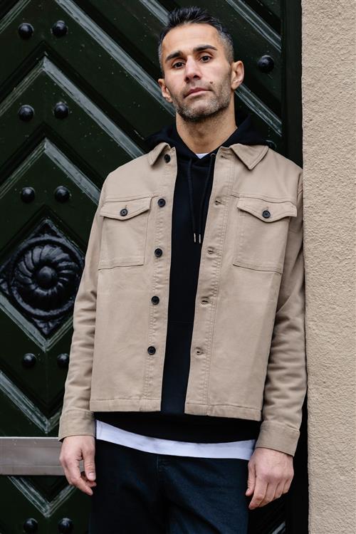 Twill Overshirt - Mørk Sand - BUTIK - M - TeeShoppen