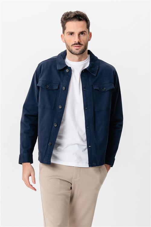 Twill Overshirt - Navy - BUTIK - XL - TeeShoppen