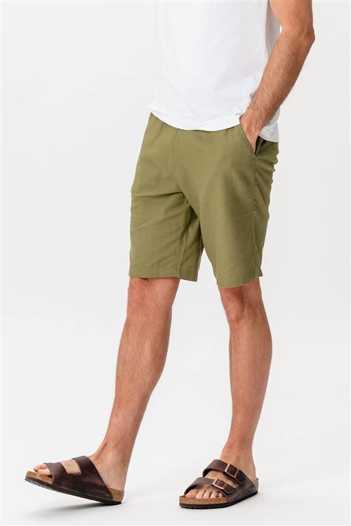 Hørshorts - Grøn - XL - TeeShoppen