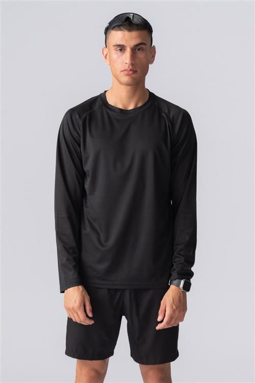 Langærmet Trænings T-shirt - Sort - Herre - M - TeeShoppen