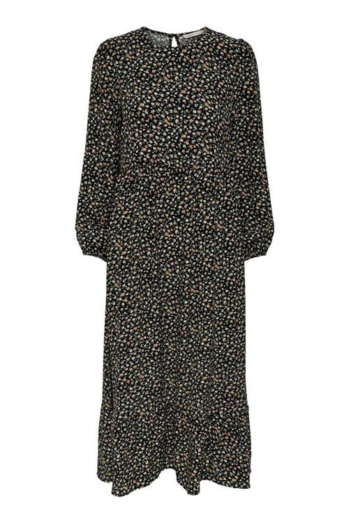 Amalie Midi Kjole - Sort/Orange - Dame - L - ONLY