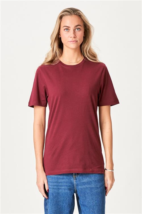 Boyfriend Tee - Bordeaux Rød - Dame - 3XL - TeeShoppen