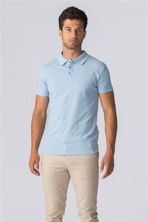 Muscle Polo Shirt - Lyseblå - Herre - 2XL - TeeShoppen