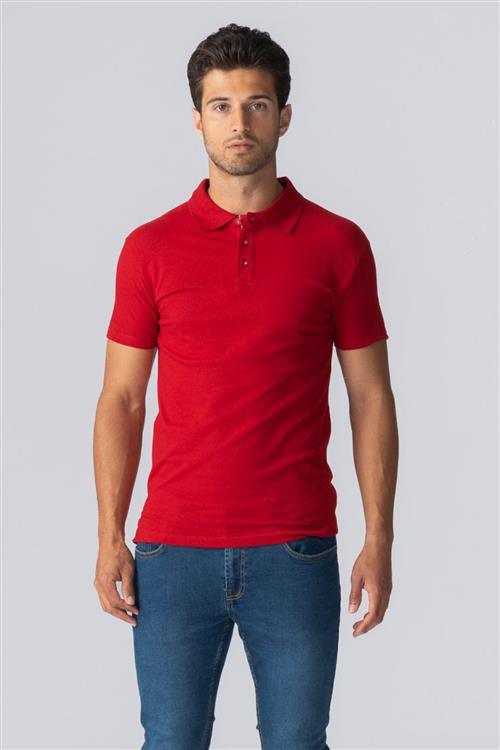 Muscle Polo Shirt - Rød - Herre - L - TeeShoppen