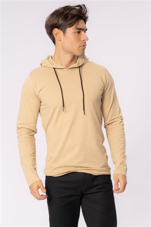 Light hoodie - Khaki - Herre - 2XL - TeeShoppen