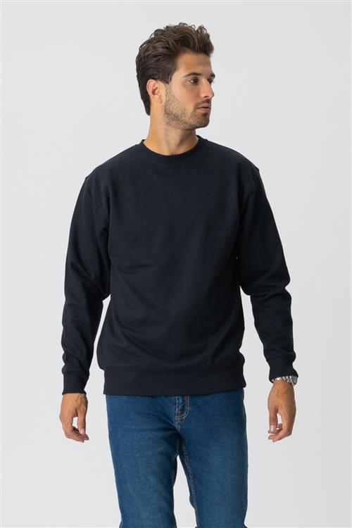 Basic Crewneck - Sort - Herre - XL - TeeShoppen