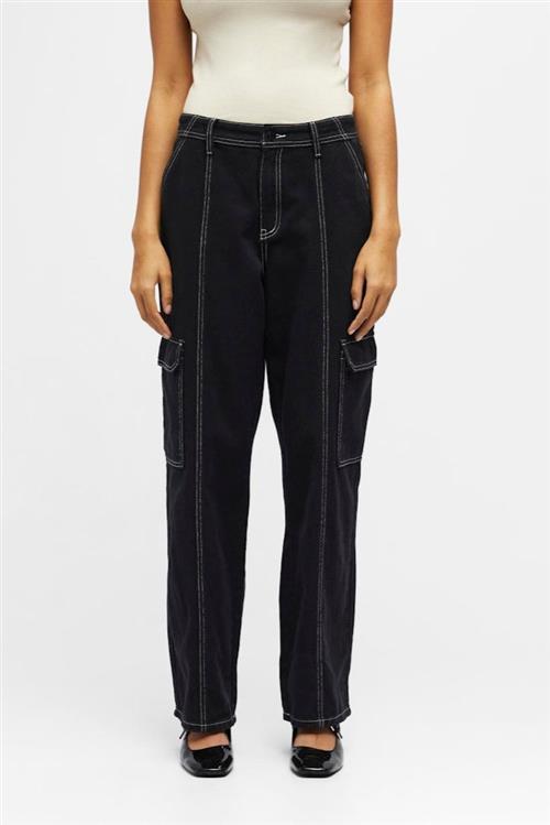 Valerie Mid Waist Wide Jeans - Sort - Herre - M - Object