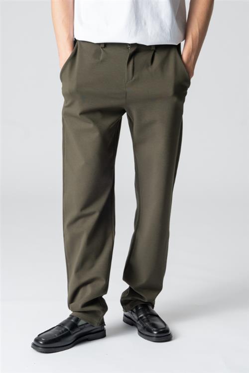 Performance Pants Wide - Army Green - S/34 - Bukser med stretch - TeeShoppen