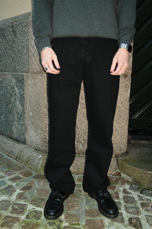 Baggy Jeans - Sort Denim - 32/32 - TeeShoppen