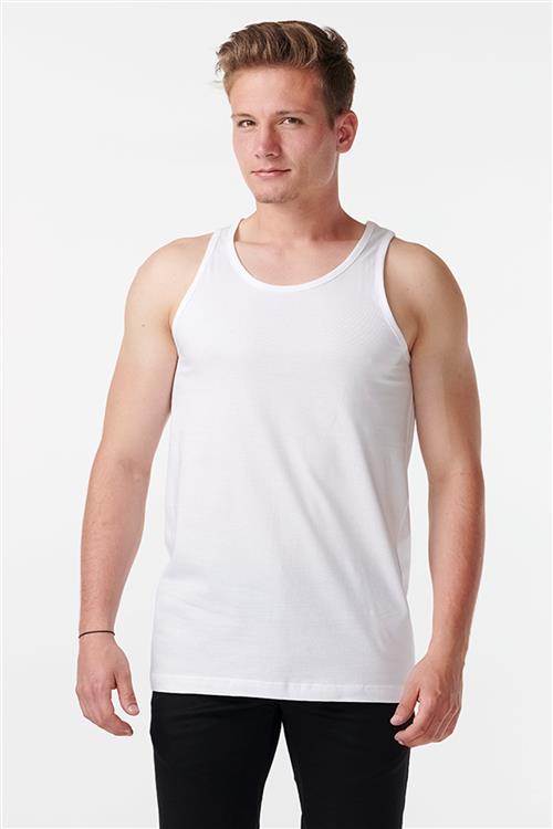 Basic Tanktop - Hvid - Herre - M - TeeShoppen
