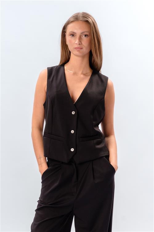 Nadia Vest - Sort - XS - TeeShoppen