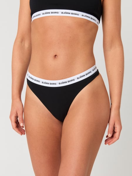 Björn Borg Logo Thongs 3-pack Sort, M