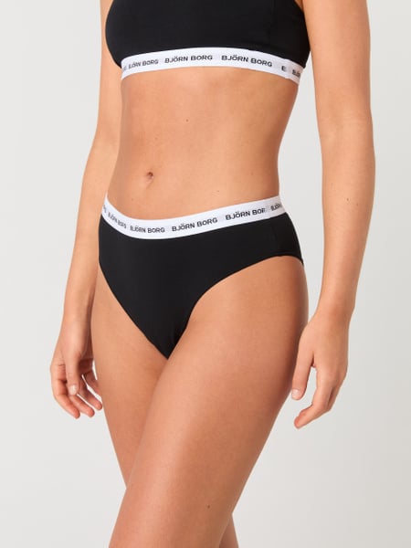 Björn Borg Logo Highwaist Briefs 3-pack Sort, L