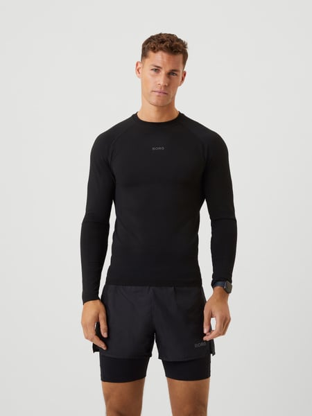 Björn Borg Borg Running Seamless Ls T-shirt Sort, XL