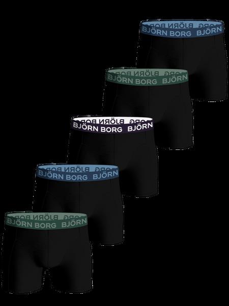 Björn Borg Cotton Stretch Boxer 5-pack Sort, XXL