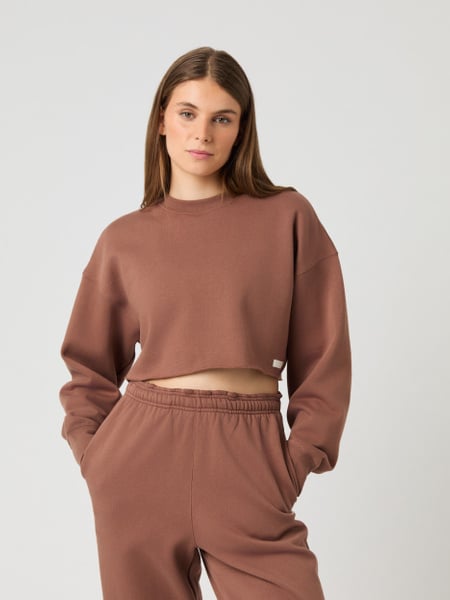 Björn Borg Studio Oversized Cropped Sweatshirt Brun, XXL