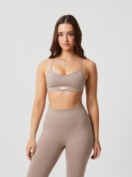 Björn Borg Studio Seamless Ribbed Strap Bra Beige, M