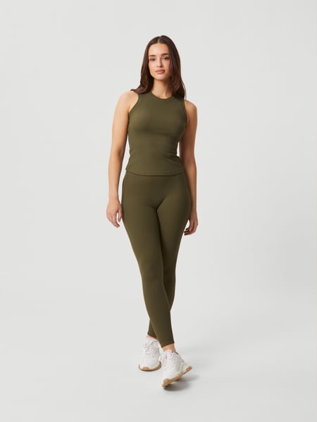 Björn Borg Studio Highwaist Rib Tights Grøn, XXL