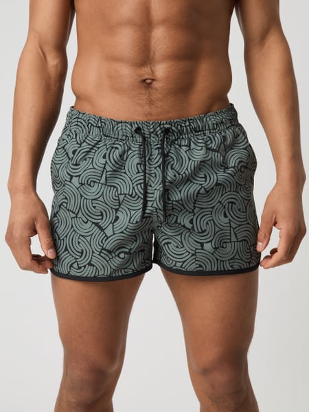 Björn Borg Borg Retro Print Swim Shorts Grøn, XXL