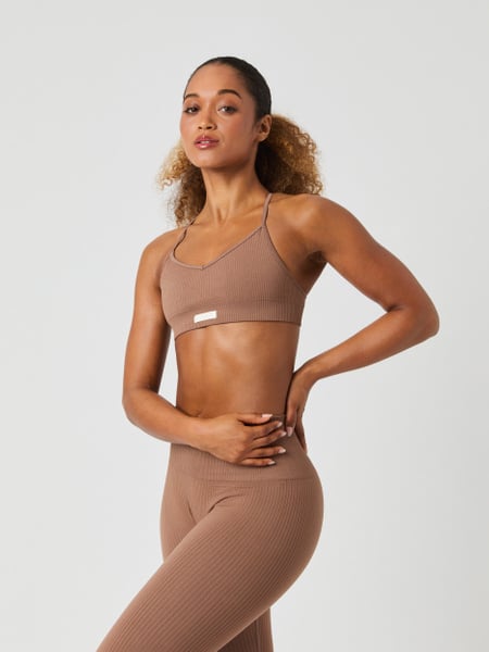 Björn Borg Studio Seamless Ribbed Strap Bra Brun, XSS