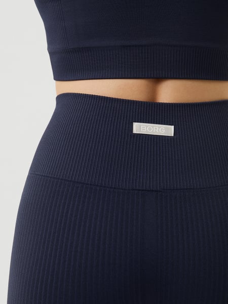 Björn Borg Studio Seamless Rib Tights Marineblå, XL