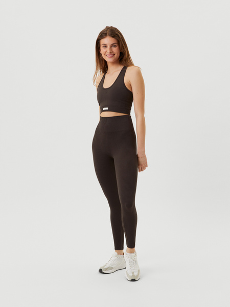 Björn Borg Studio Seamless Rib Tights Brun, M