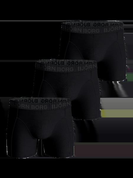 Björn Borg Cotton Stretch Boxers 3-pack Sort, XL