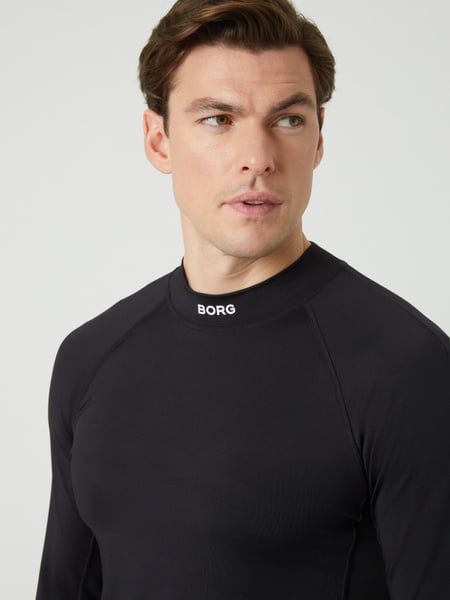 Björn Borg Borg Mock Neck Ls T-shirt Sort, XL