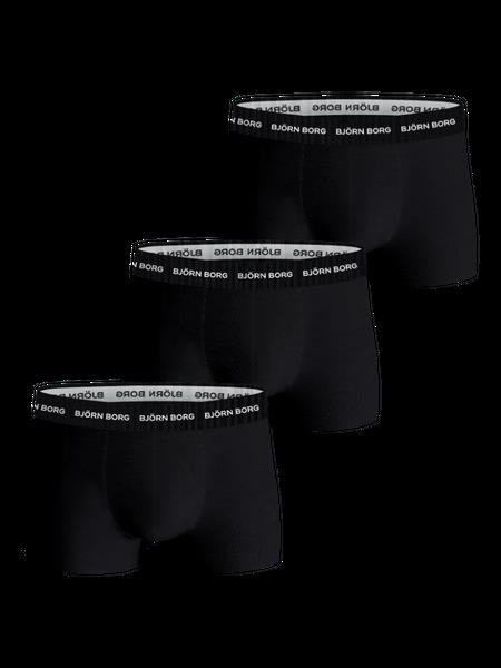 Björn Borg Cotton Stretch Trunks 3-pack Sort, XXL