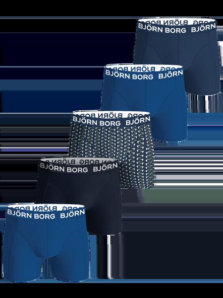 Björn Borg Cotton Stretch Boxers 5-pack Blå, 122-128