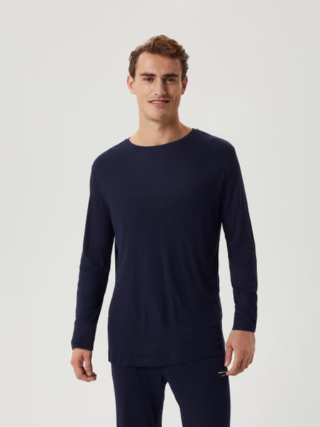Björn Borg Core Bamboo Pyjama Long Sleeve T-shirt Marineblå, M
