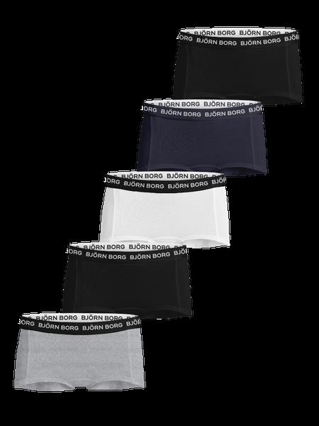 Björn Borg Cotton Stretch Boxer Shorts 5-pack Sort, 134-140