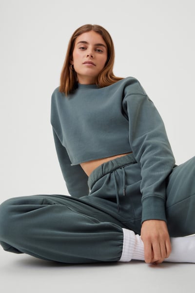 Björn Borg Studio Oversized Cropped Crew Grøn, XXL