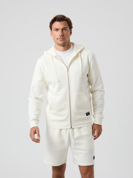 Björn Borg Centre Zip Hoodie Hvid, XL