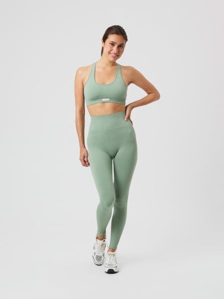 Björn Borg Studio Seamless Ribbed Tights Grøn, XL