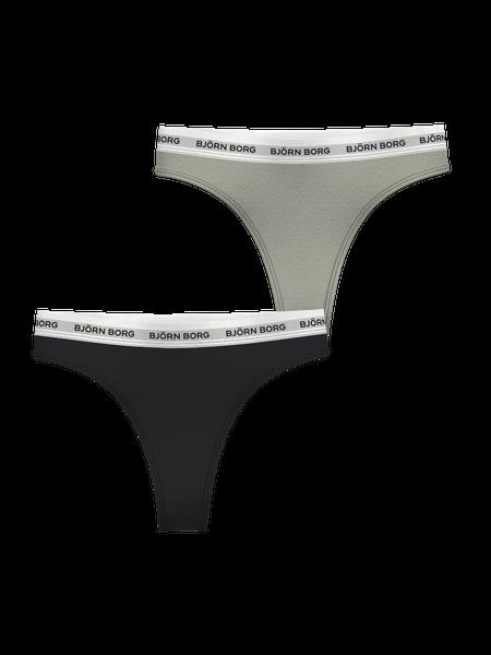 Björn Borg Core Logo Thong 2-pack Grøn, M
